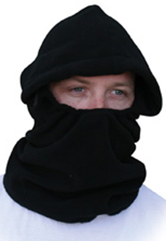 Black Clench Front Fleece, Balaclava